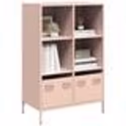 vidaXL Buffet haut rose 68x39x1035 cm acier armoire à livres armoire à livres moderne étagère à livres étagère et 851383
