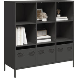 Buffet haut noir 101,5x39x103,5 cm acier - Vidaxl