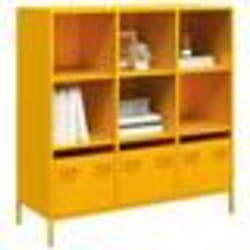 vidaXL Buffet haut jaune moutarde 1015x39x1035 cm acier armoire à livres armoire à livres moderne étagère à livres 851391