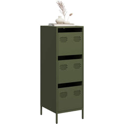 Buffet vert olive 39x35x103,5 cm acier Vidaxl