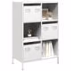 vidaXL Buffet haut blanc 68x39x1035 cm acier armoire à livres armoire à livres moderne étagère à livres étagère et 851411