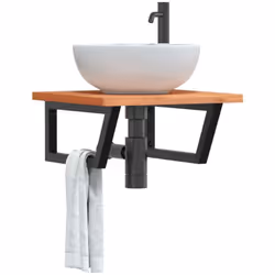 L'étagère murale pour vasque se fixe solidement au mur, offrant une solution élégante et peu encombrante pour votre salle de ...