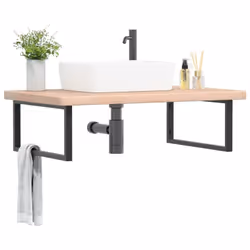 L'étagère murale pour vasque se fixe solidement au mur, offrant une solution élégante et peu encombrante pour votre salle de ...
