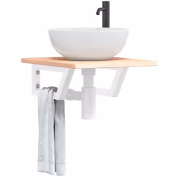 L'étagère murale pour vasque se fixe solidement au mur, offrant une solution élégante et peu encombrante pour votre salle de ...