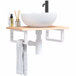 L'étagère murale pour vasque se fixe solidement au mur, offrant une solution élégante et peu encombrante pour votre salle de  ...