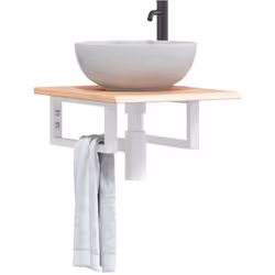 L'étagère murale pour vasque se fixe solidement au mur, offrant une solution élégante et peu encombrante pour votre salle de ...