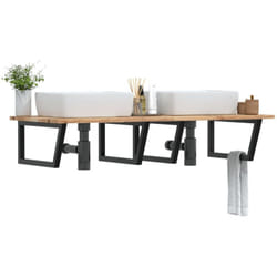 vidaXL Étagère de vasque murale acier et bois massif d'acacia