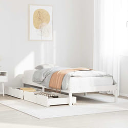 Cadre De Lit Sans Matelas Blanc 75x190 Cm Bois De Pin Massif Vidaxl