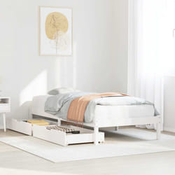 Cadre De Lit Sans Matelas Blanc 90x190 Cm Bois De Pin Massif Vidaxl