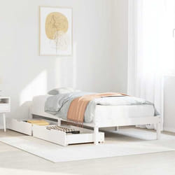 Cadre De Lit Sans Matelas Blanc 90x200 Cm Bois De Pin Massif Vidaxl