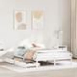 vidaXL Cadre de lit avec tiroirs blanc 160x200 cm bois massif de pin sommier cadre de lit double cadre de lit en bois 3301441