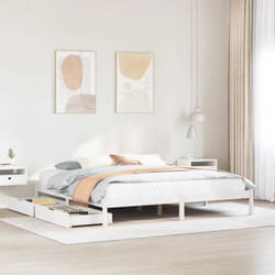 Vidaxl - Cadre De Lit Sans Matelas Blanc 180x200 Cm Bois Massif De Pin