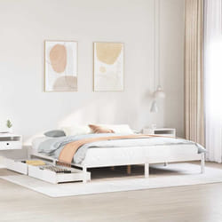 Vidaxl - Cadre De Lit Sans Matelas Blanc 200x200 Cm Bois Massif De Pin