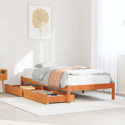 Cadre De Lit Sans Matelas Cire Marron 75x190 Cm Bois Pin Massif Vidaxl