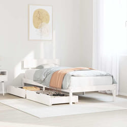 Vidaxl - Cadre De Lit Sans Matelas Blanc 75x190 Cm Bois De Pin Massif