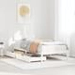vidaXL Cadre de lit avec tiroirs blanc 90x190 cm bois pin massif sommier cadre de lit simple cadre de lit en bois massif 3301501