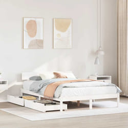 Vidaxl - Cadre de lit sans matelas blanc 120x190 cm bois de pin massif
