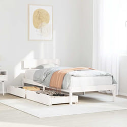 Vidaxl - Cadre De Lit Sans Matelas Blanc 90x200 Cm Bois De Pin Massif