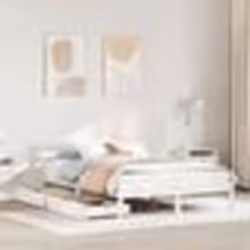 vidaXL Cadre de lit avec tiroirs blanc 140x190 cm bois de pin massif sommier cadre de lit double cadre de lit en bois 3301533