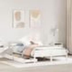 vidaXL Cadre de lit avec tiroirs blanc 140x190 cm bois de pin massif sommier cadre de lit double cadre de lit en bois 3301533