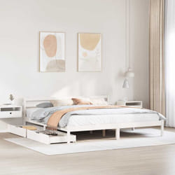Vidaxl - Cadre De Lit Sans Matelas Blanc 200x200 Cm Bois Massif De Pin