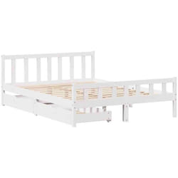 Cadre de lit sans matelas blanc 160x200 cm bois de pin massif Vidaxl