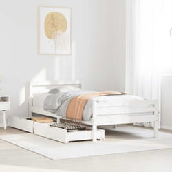 Vidaxl - Cadre De Lit Sans Matelas Blanc 100x200 Cm Bois De Pin Massif