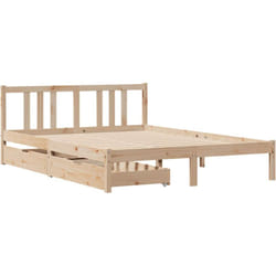 Vidaxl - Cadre De Lit Sans Matelas 135x190 Cm Bois De Pin Massif