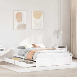 Cadre De Lit Sans Matelas Blanc 120x200 Cm Bois De Pin Massif Vidaxl