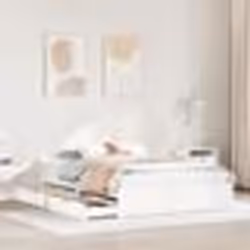 vidaXL Cadre de lit avec tiroirs blanc 140x200 cm bois de pin massif sommier cadre de lit double cadre de lit en bois 3301689