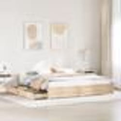 vidaXL Cadre de lit avec tiroirs 160x200 cm bois massif de pin sommier cadre de lit double cadre de lit en bois massif 3301692