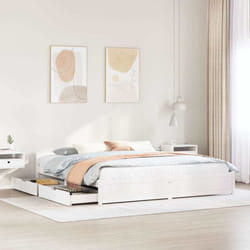 Cadre De Lit Sans Matelas Blanc 180x200 Cm Bois Massif De Pin Vidaxl