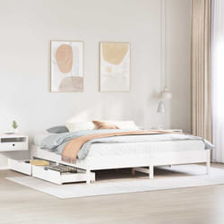 Vidaxl - Cadre De Lit Sans Matelas Blanc 200x200 Cm Bois Massif De Pin