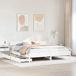 Vidaxl - Cadre De Lit Sans Matelas Blanc 200x200 Cm Bois Massif De Pin