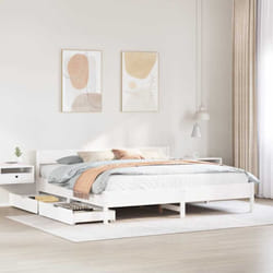 Cadre De Lit Sans Matelas Blanc 180x200 Cm Bois Massif De Pin Vidaxl