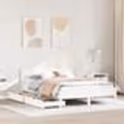 vidaXL Cadre de lit avec tête de lit blanc 120x200 cm bois pin massif meuble de chambre à coucher sommier lit en bois 3301753