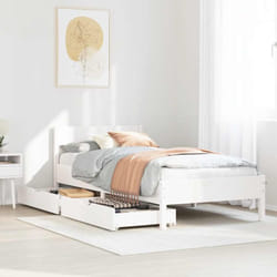 Vidaxl - Cadre De Lit Sans Matelas Blanc 90x200 Cm Bois De Pin Massif