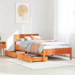 Cadre De Lit Sans Matelas Cire Marron 75x190 Cm Bois Pin Massif Vidaxl