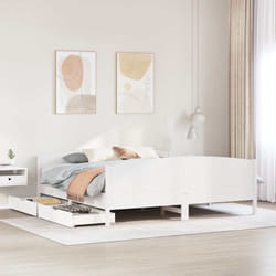 Vidaxl - Cadre De Lit Sans Matelas Blanc 200x200 Cm Bois Massif De Pin