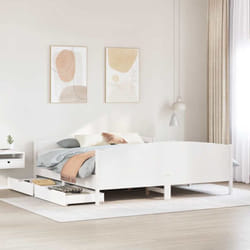Vidaxl - Cadre De Lit Sans Matelas Blanc 180x200 Cm Bois Massif De Pin