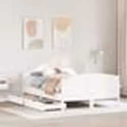 vidaXL Cadre de lit avec tête de lit blanc 120x200 cm bois pin massif lit lit lit double meuble de chambre à coucher 3301792