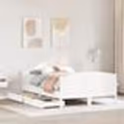 vidaXL Cadre de lit avec tête de lit blanc 120x190 cm bois pin massif lit lit lit double meuble de chambre à coucher 3301801