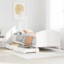 Cadre De Lit Sans Matelas Blanc 100x200 Cm Bois De Pin Massif Vidaxl