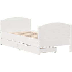 Cadre de lit sans matelas blanc 90x190 cm bois de pin massif Vidaxl