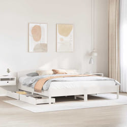 Vidaxl - Cadre De Lit Sans Matelas Blanc 200x200 Cm Bois Massif De Pin