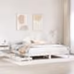 vidaXL Cadre de lit et tête de lit blanc 180x200 cm bois de pin massif meuble de chambre à coucher sommier lit en bois 330181 ...