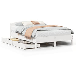 Cadre De Lit Sans Matelas Blanc 140x200 Cm Bois De Pin Massif Vidaxl