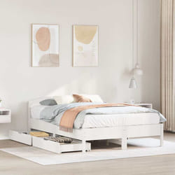 Cadre De Lit Sans Matelas Blanc 120x190 Cm Bois De Pin Massif Vidaxl