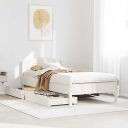 Cadre De Lit Sans Matelas Blanc 100x200 Cm Bois De Pin Massif Vidaxl