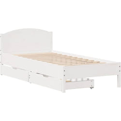 Vidaxl - Cadre de lit sans matelas blanc 75x190 cm bois de pin massif